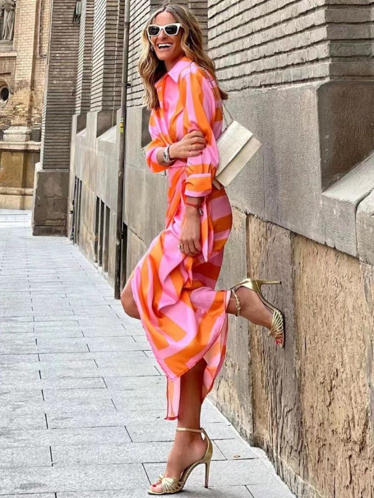 AVA – Sommerkleid in Orange und Pink für den Sommer