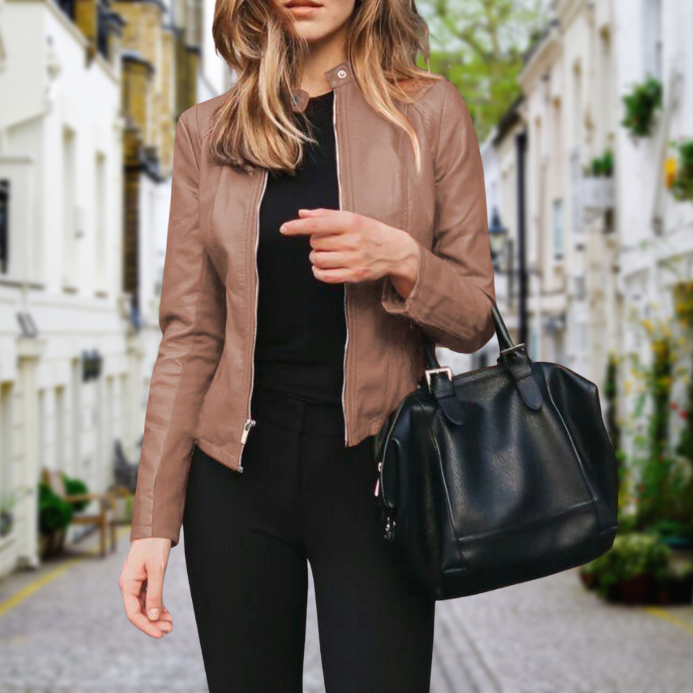 EleganteSynth - Damenmode Lederjacke