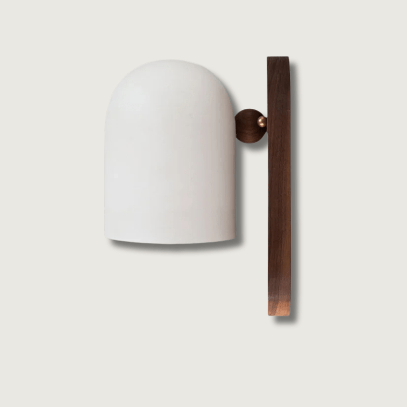 Wabi-Sabi Wandlampe aus Walnussholz - Elegante LED Wandleuchte für Wohnzimmer und Schlafzimmer, Energieeffizient und Modern-2