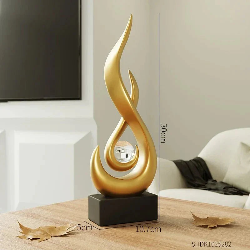 Variant image for Abstrakte Keramik-Flammskulptur für kreative Inneneinrichtung - 30 x 10,7 cm, Lebendige Farbtöne, Modernes Design-2