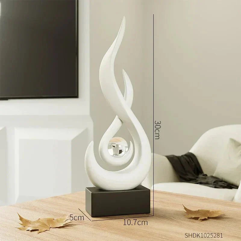 Variant image for Abstrakte Keramik-Flammskulptur für kreative Inneneinrichtung - 30 x 10,7 cm, Lebendige Farbtöne, Modernes Design-3