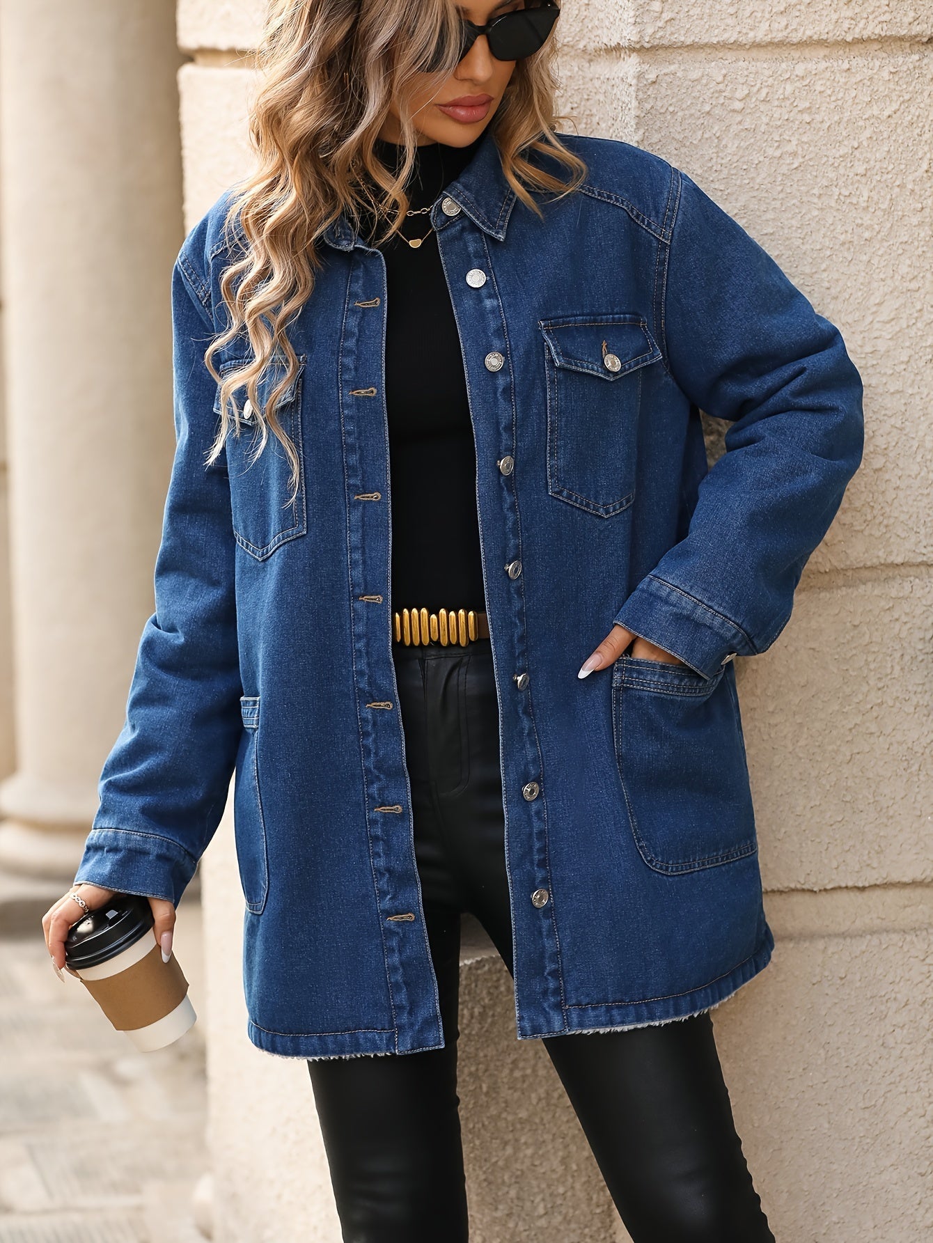 Denim-Jacke mit Fleece-Futter | Lässiger Stil und gemütliche Wärme