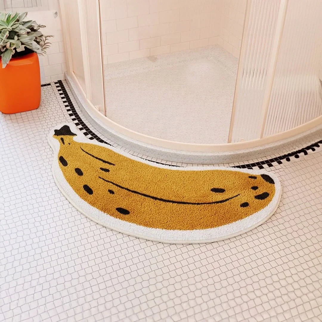 Bogenförmige Badezimmermatte in Bananenform - Rutschfest und Schnelltrocknend-1