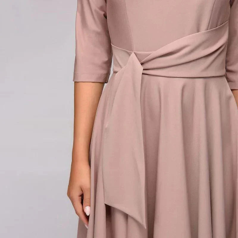 ISLA – Elegantes Midi-Kleid mit Schleifendetail