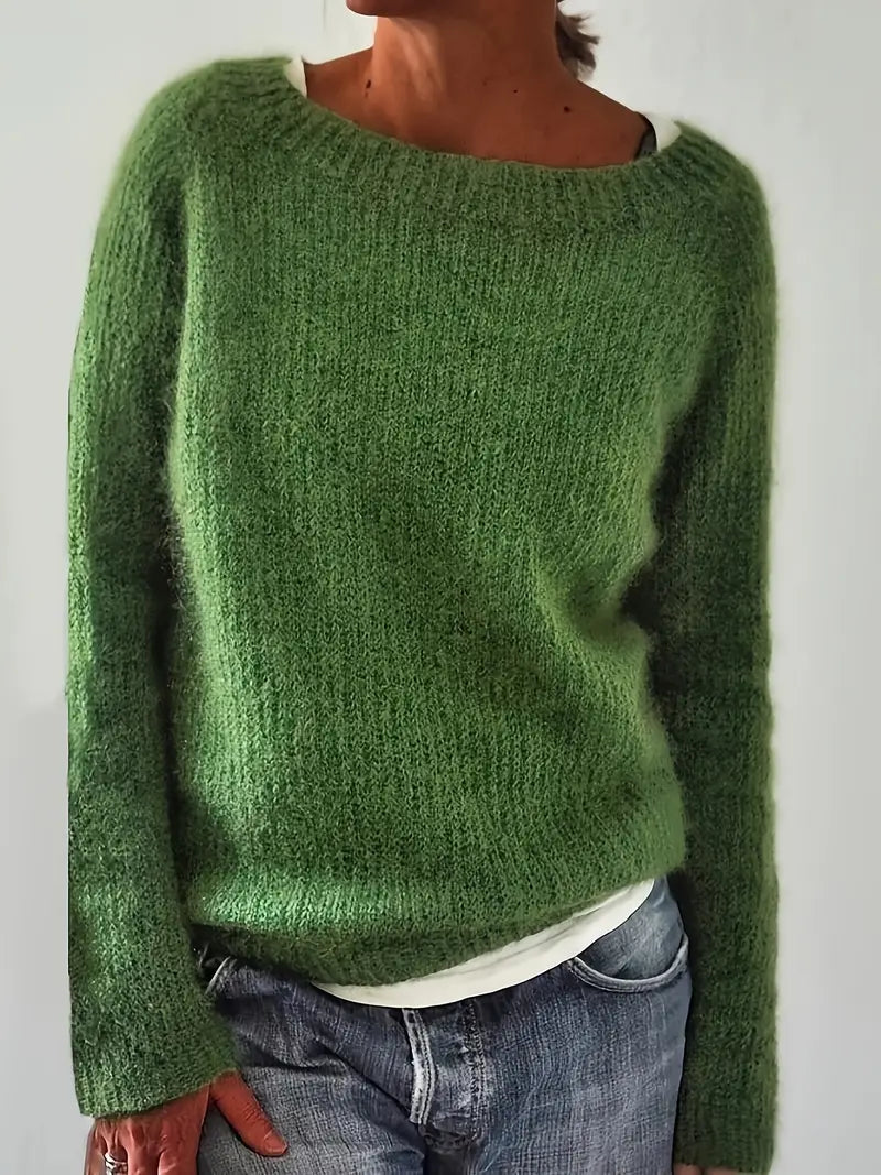 Cosy Moments - Weicher warmer Pullover in Grün für Damen