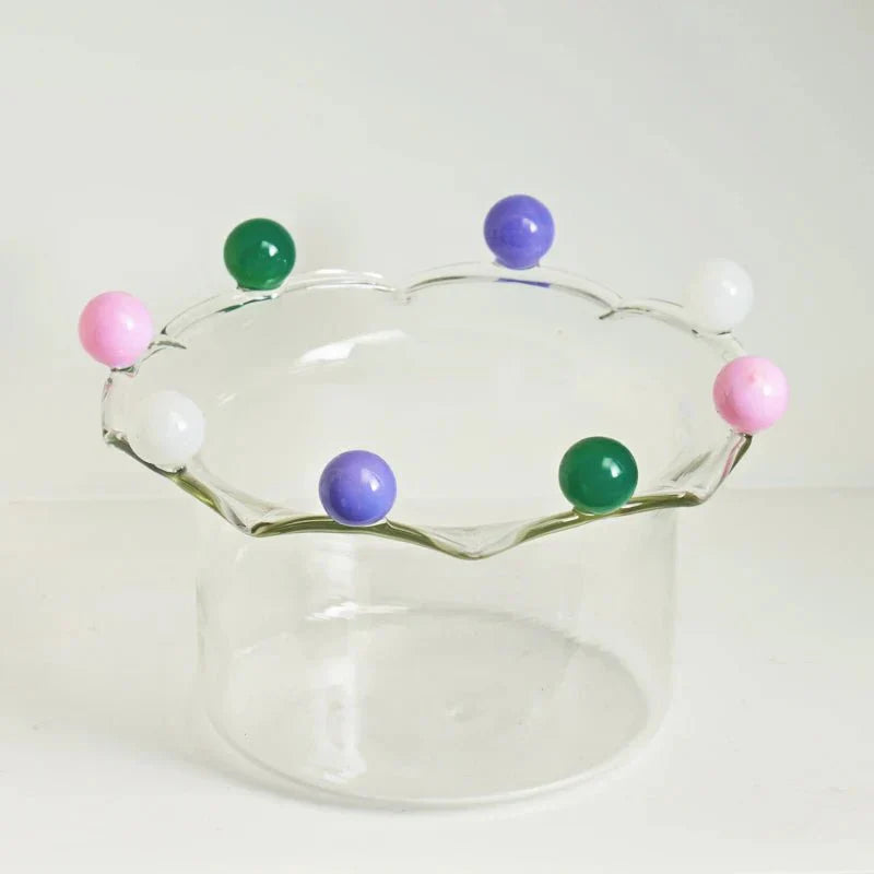 Variant image for Bunte Kronenförmige Dessertschale aus Umweltfreundlichem Glas - 12,5 cm Durchmesser, Vielseitig für Desserts, Salate und Snacks-2
