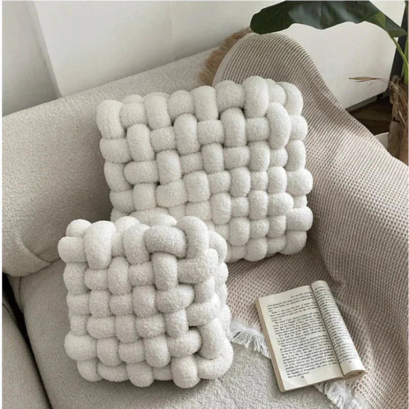 Buntes Plüsch Knotensofa-Kissen in Klein und Groß - Weiches Sitz- und Rückenkissen für Modernes Wohndesign-6