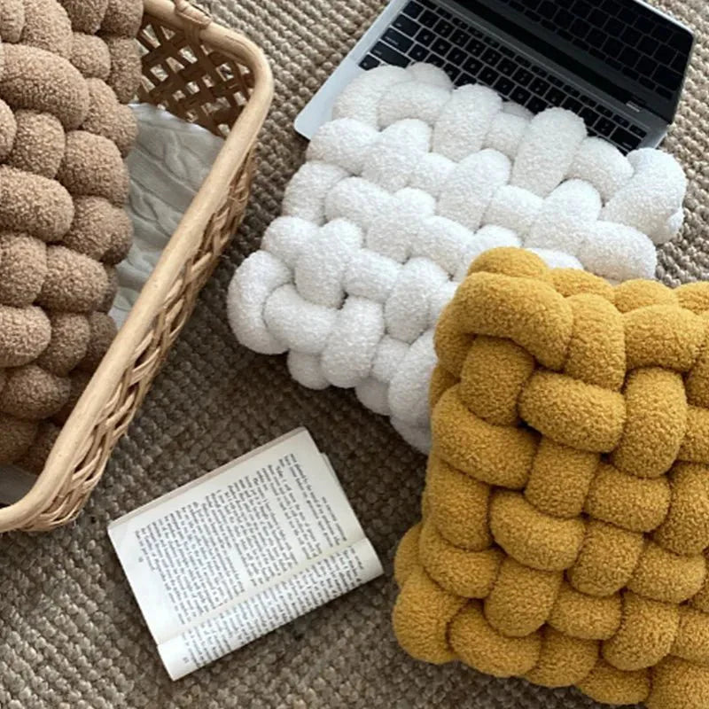 Buntes Plüsch Knotensofa-Kissen in Klein und Groß - Weiches Sitz- und Rückenkissen für Modernes Wohndesign-3