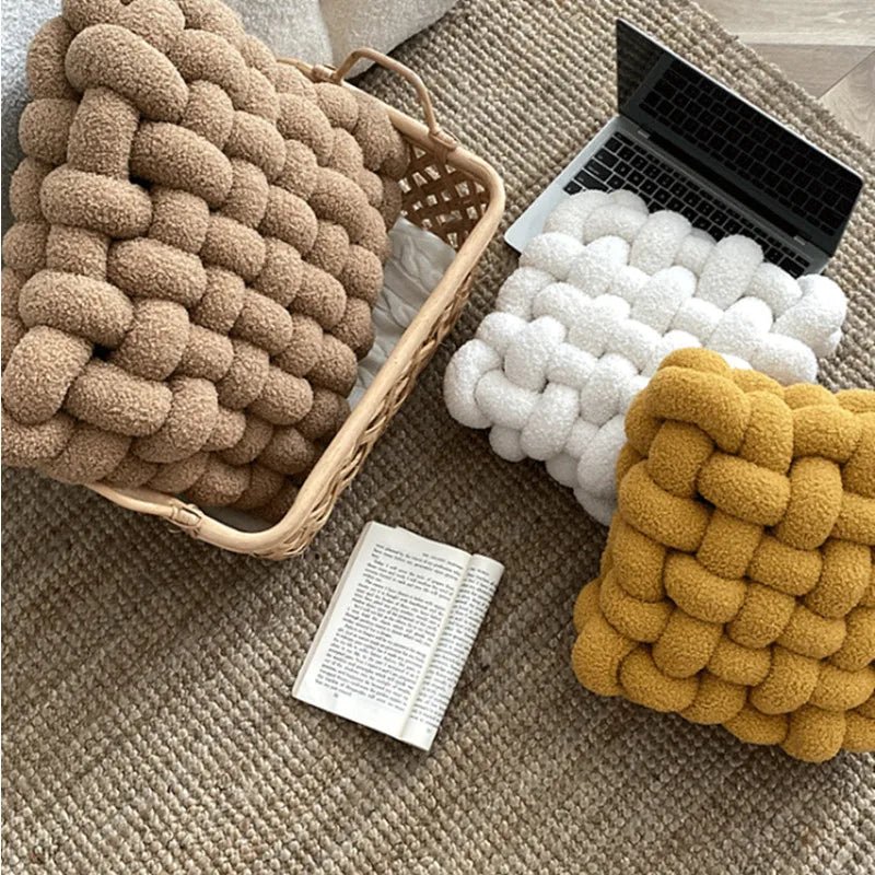 Buntes Plüsch Knotensofa-Kissen in Klein und Groß - Weiches Sitz- und Rückenkissen für Modernes Wohndesign-2