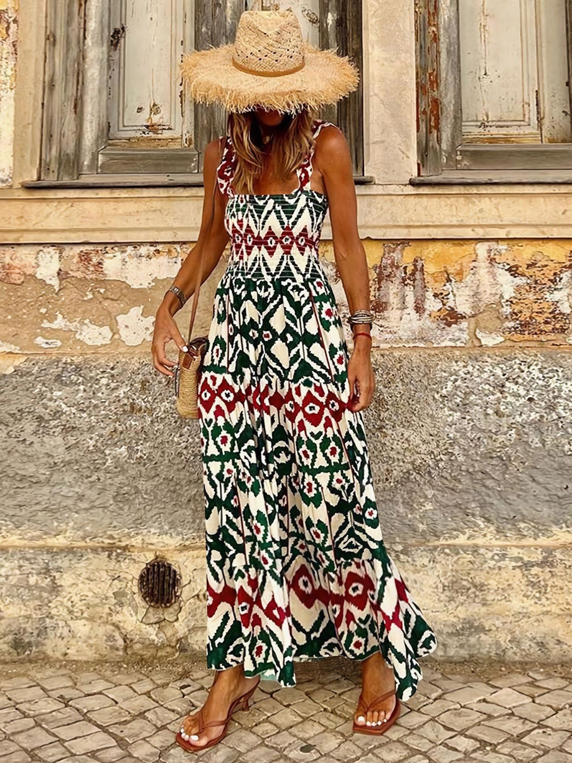 SUNNY DAYS – Smocked Ärmelloses Sommerkleid für Damen