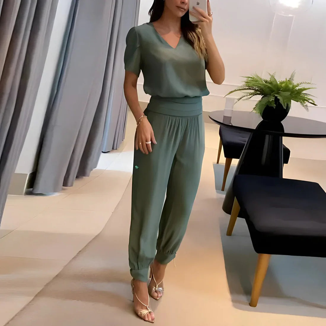 Blusen- und Hosen-Set "Birgit" | Eleganz und Komfort in einem Outfit