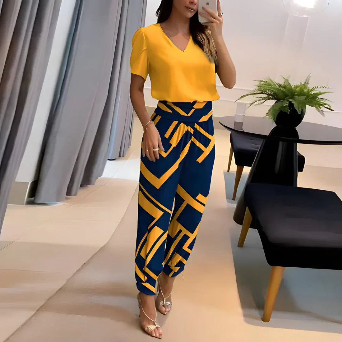 Blusen- und Hosen-Set "Birgit" | Eleganz und Komfort in einem Outfit