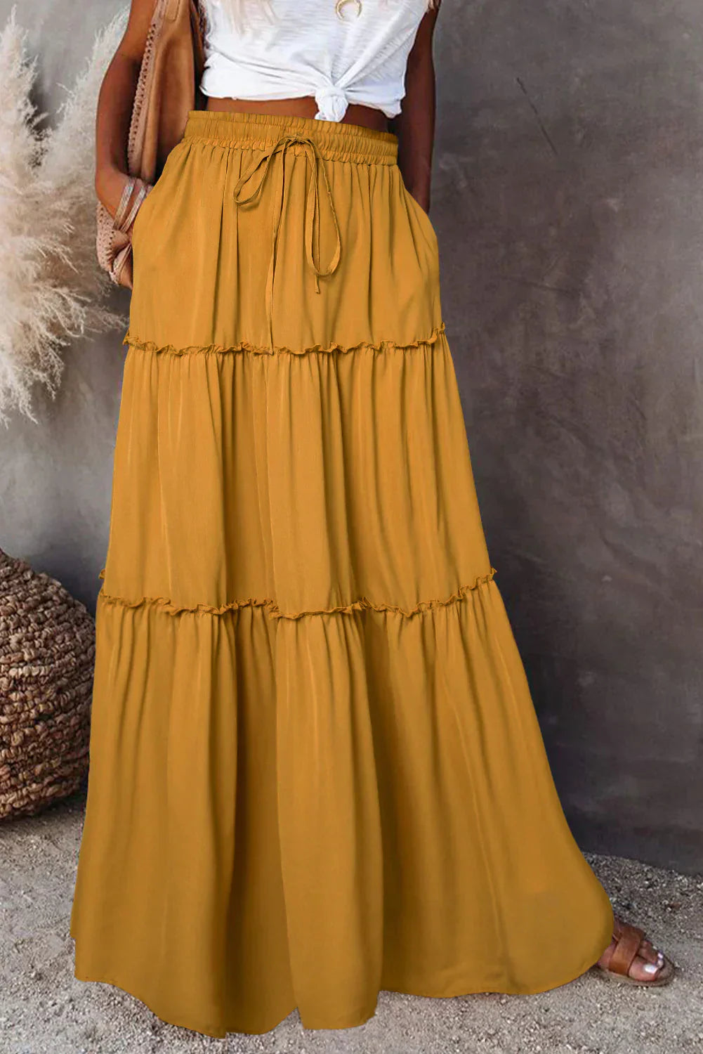 Variant image for Damen Tüllrock Hohe Taille Elastisch Leicht Sommer Rock S M L XL-17