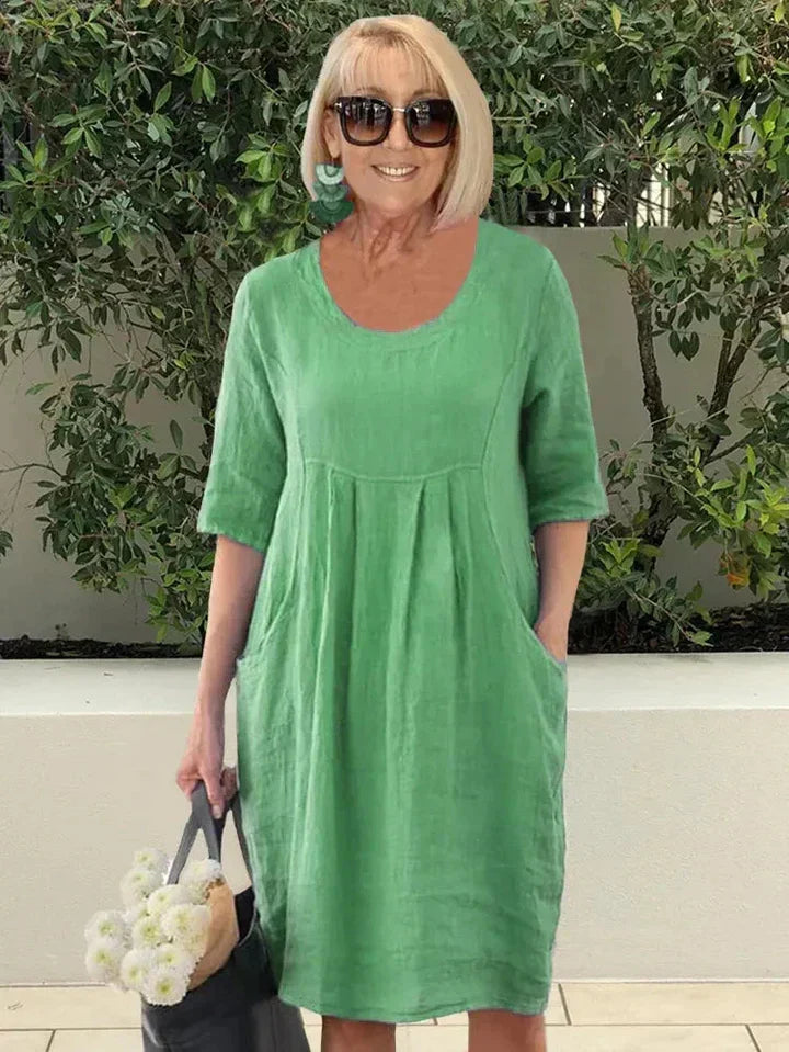 ARIA – Lässiges Baumwollmischkleid mit weitem Schnitt