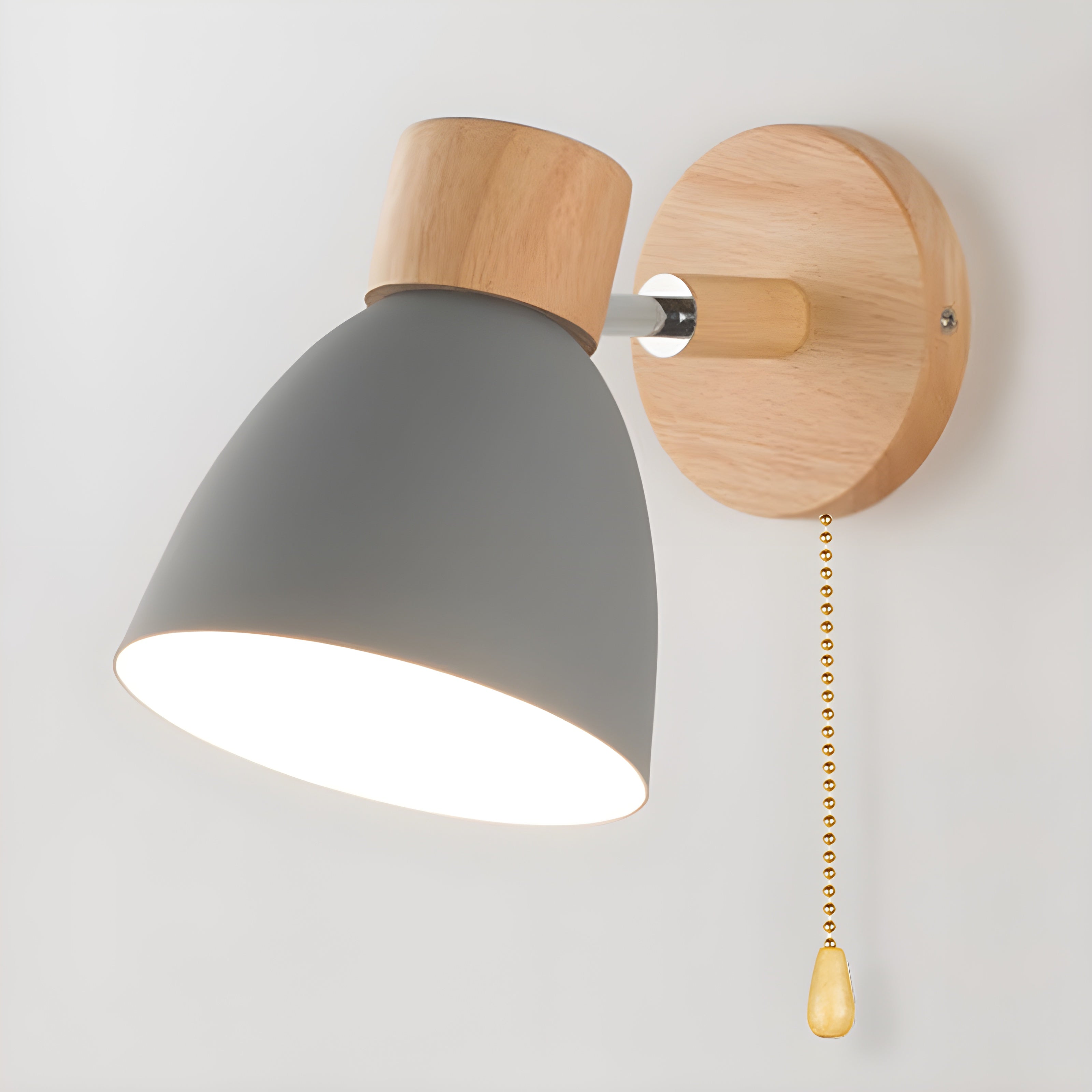 Variant image for Nordische Wandlampe aus Holz mit Schalter - LED Wandleuchte für gemütliche Innenräume, verstellbarer Lenkkopf, kompakte Größe-2