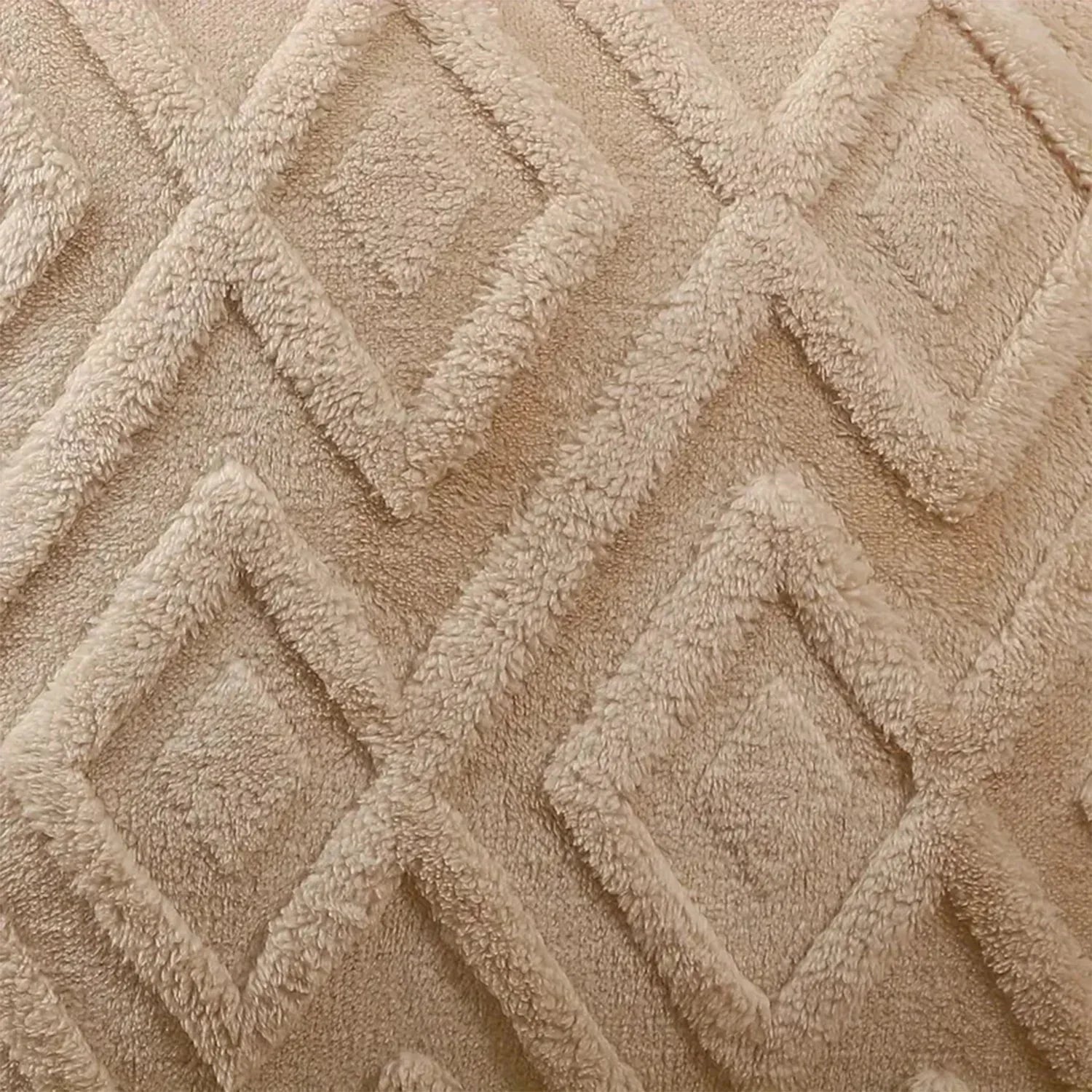 Kissenbezug 40x40 aus Weichem Plüsch-Jacquard mit Geometrischem Muster - Pflegeleicht und Modern-5