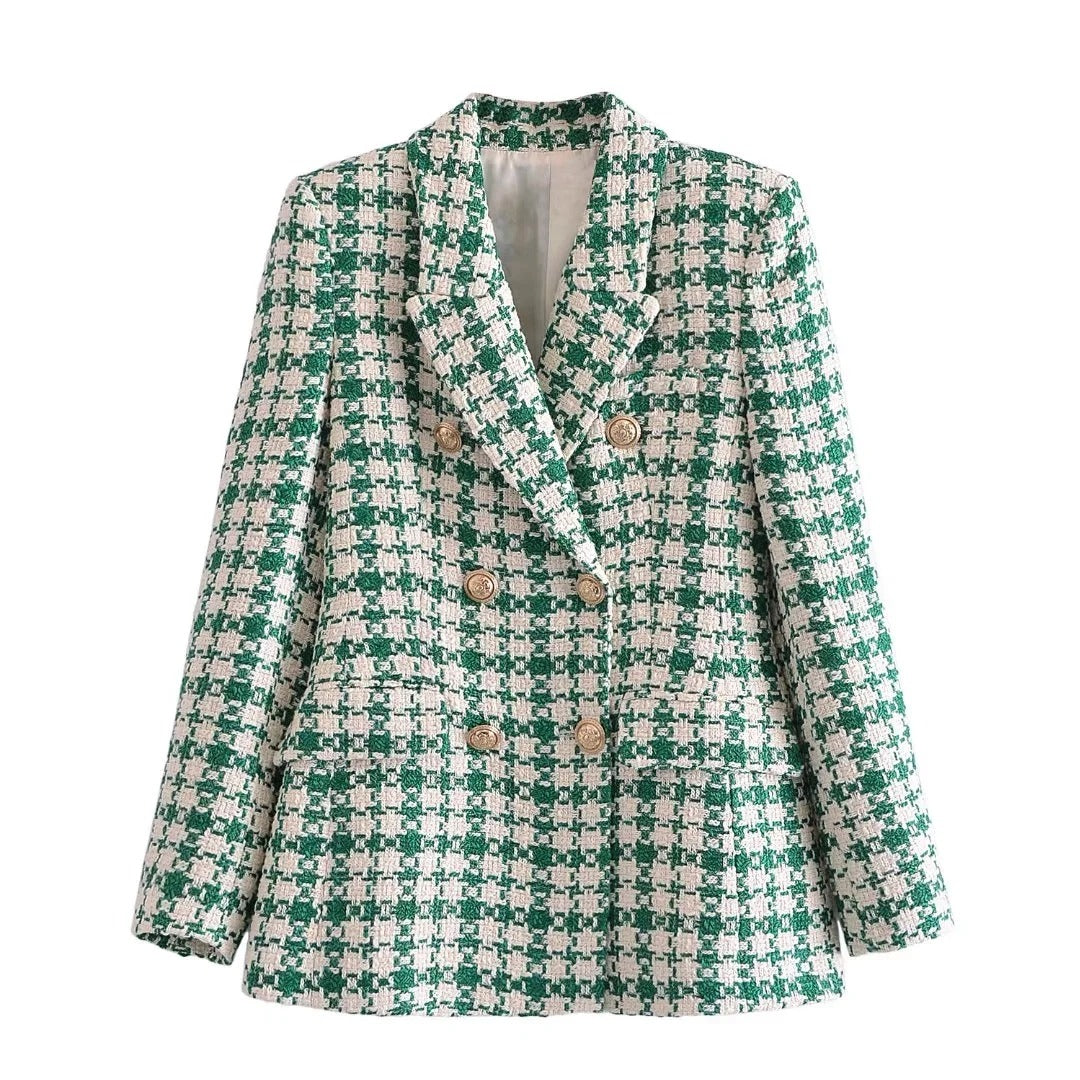 Mari & Olivia - Karierter Tweed-Blazer