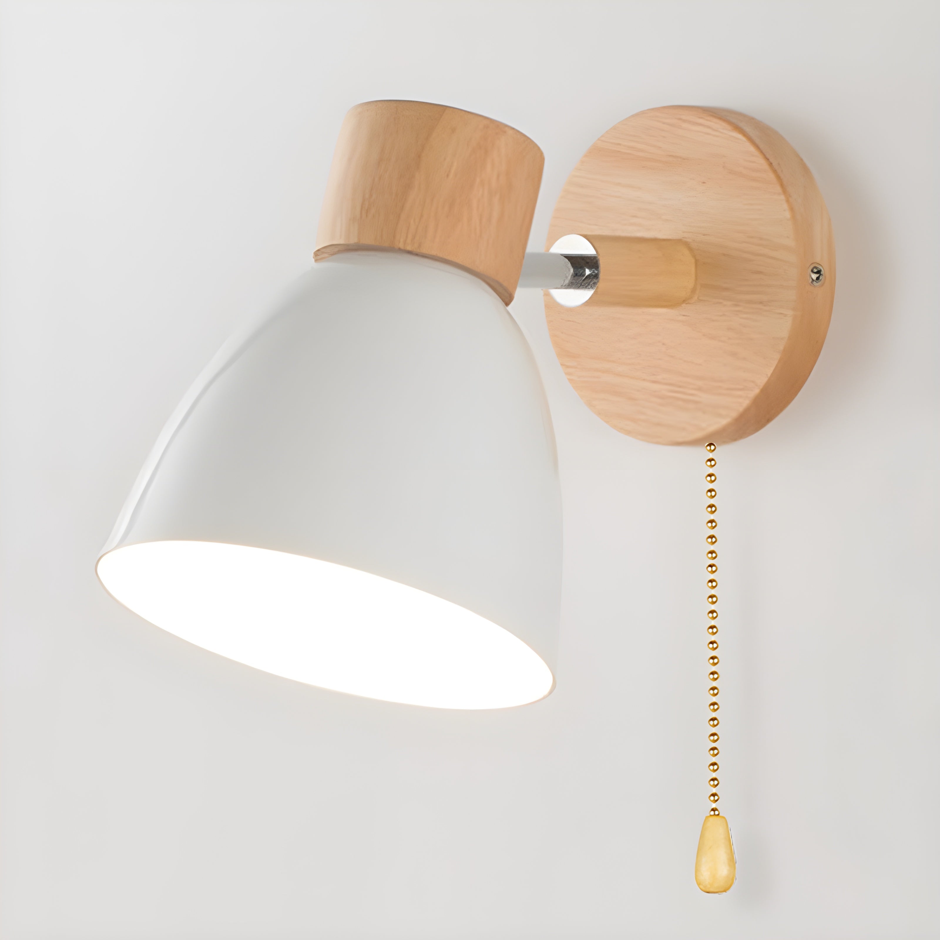 Variant image for Nordische Wandlampe aus Holz mit Schalter - LED Wandleuchte für gemütliche Innenräume, verstellbarer Lenkkopf, kompakte Größe-10