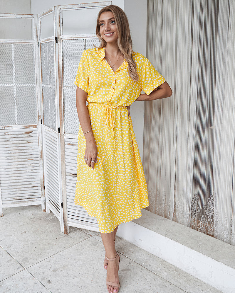 ZARAH – Boho Midi Kleid mit Blumenmuster und V-Ausschnitt