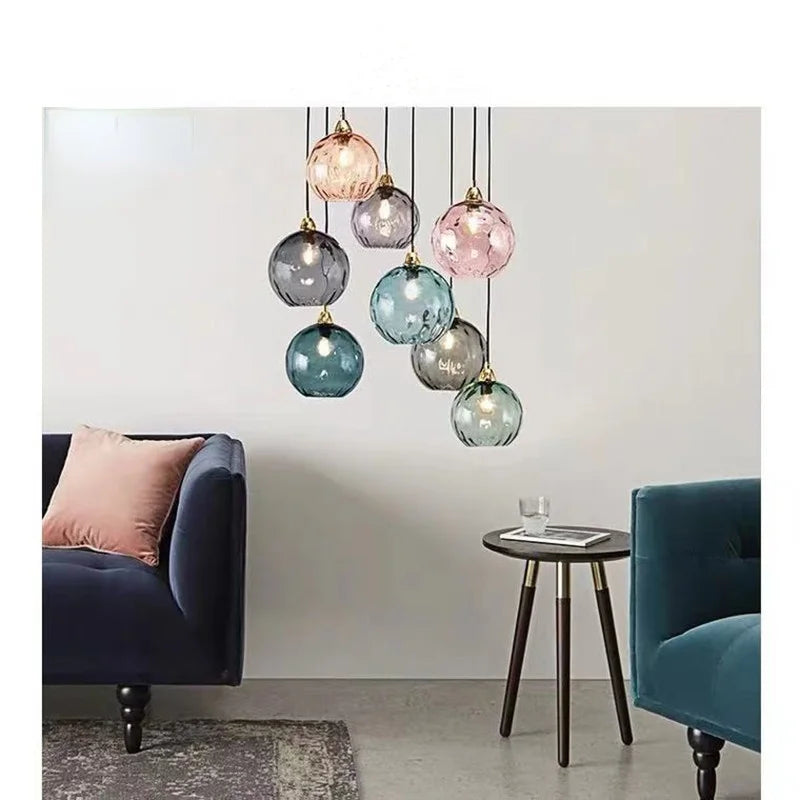 Stilvolle Glashängelampe Pendelleuchte für Esszimmer und Wohnzimmer - Transparentes Design, E27 Anschluss, 30 cm Höhe-2