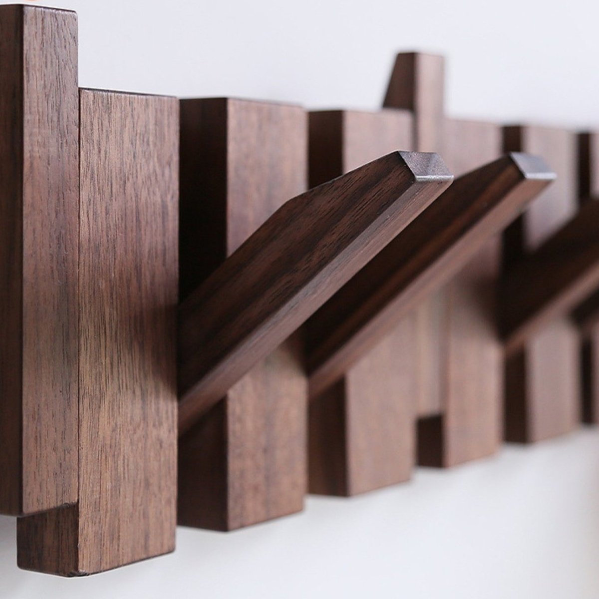 Handgefertigter Garderobenhaken aus Holz für Flur und Schlafzimmer - Stilvolles Klavierdesign mit 4-10 Haken-1