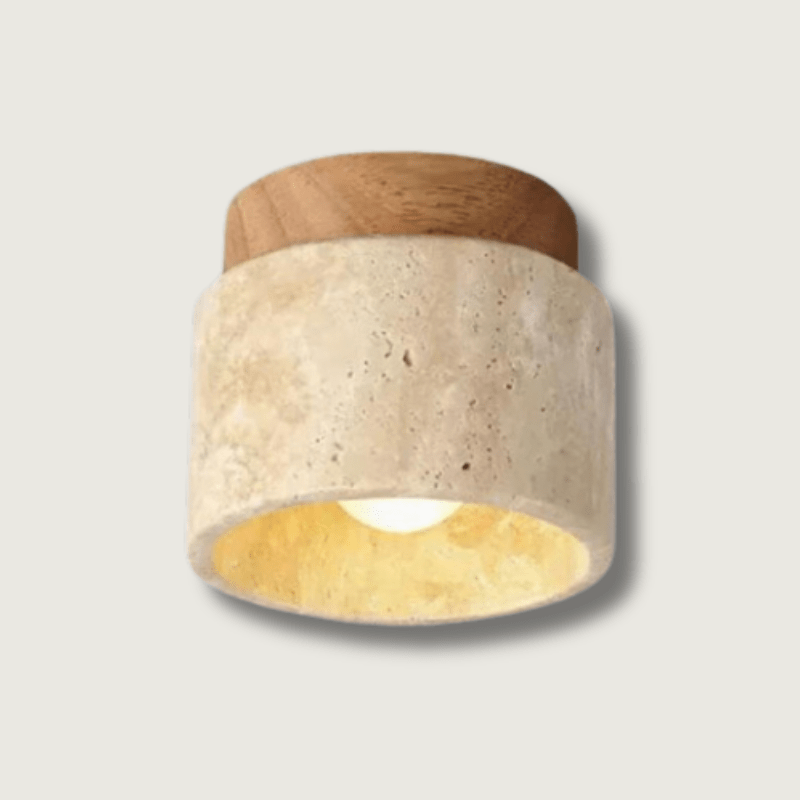 Variant image for Elegante LED Deckenlampe aus Travertin für Treppenhaus - Warmweiß, 24W, Modernes Design, Einfache Installation-3