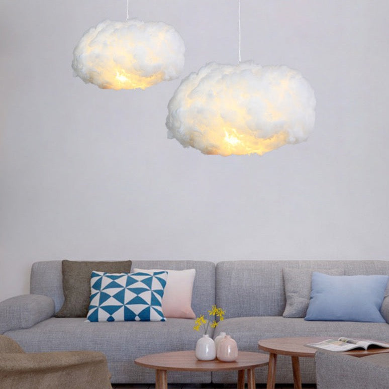 Wolkenbeleuchtung aus Baumwolle - Diffuser Lichtkranz für Gemütliche Räume, 50 cm, Modernes Design, Warmes Licht-2