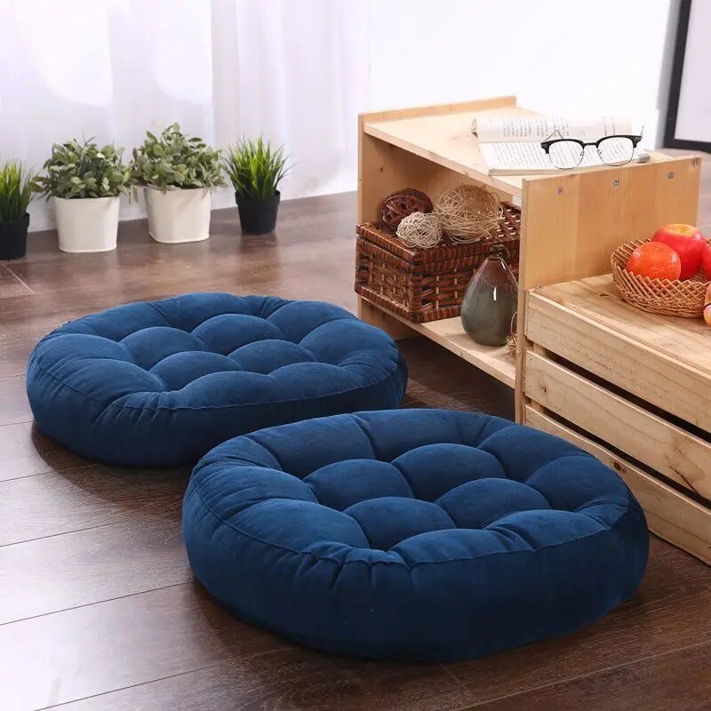 Japanisches Futon-Bodenkissen mit Dickem PU-Schaum - Vielseitiges Sitzkissen Boden in 42x42 cm und 55x55 cm, Neutralfarben-2