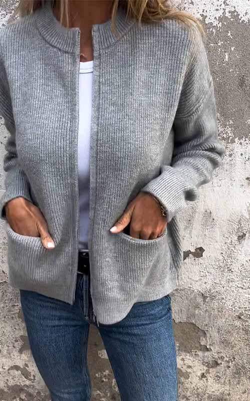 Marcia – Kuschelige Zip-Strickjacke Für Stil & Wärme
