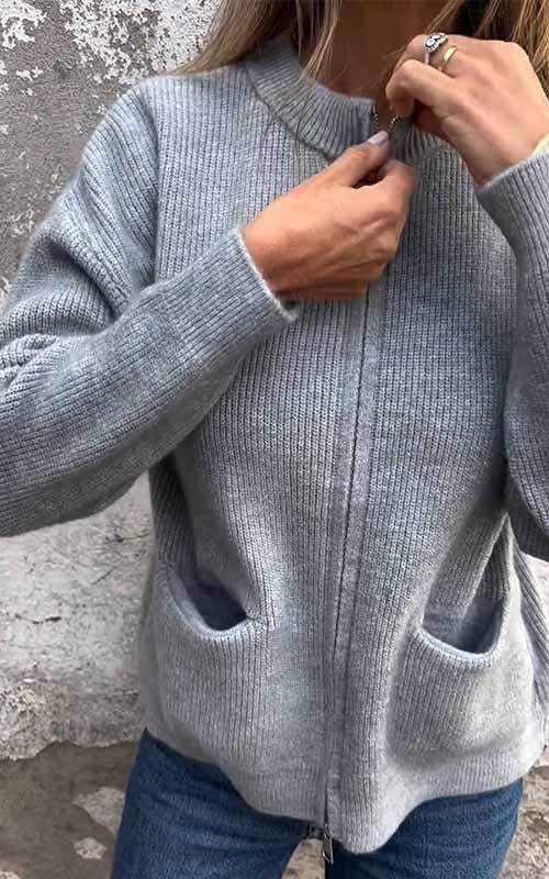 Marcia – Kuschelige Zip-Strickjacke Für Stil & Wärme