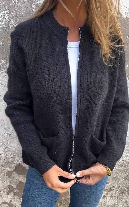 Marcia – Kuschelige Zip-Strickjacke Für Stil & Wärme