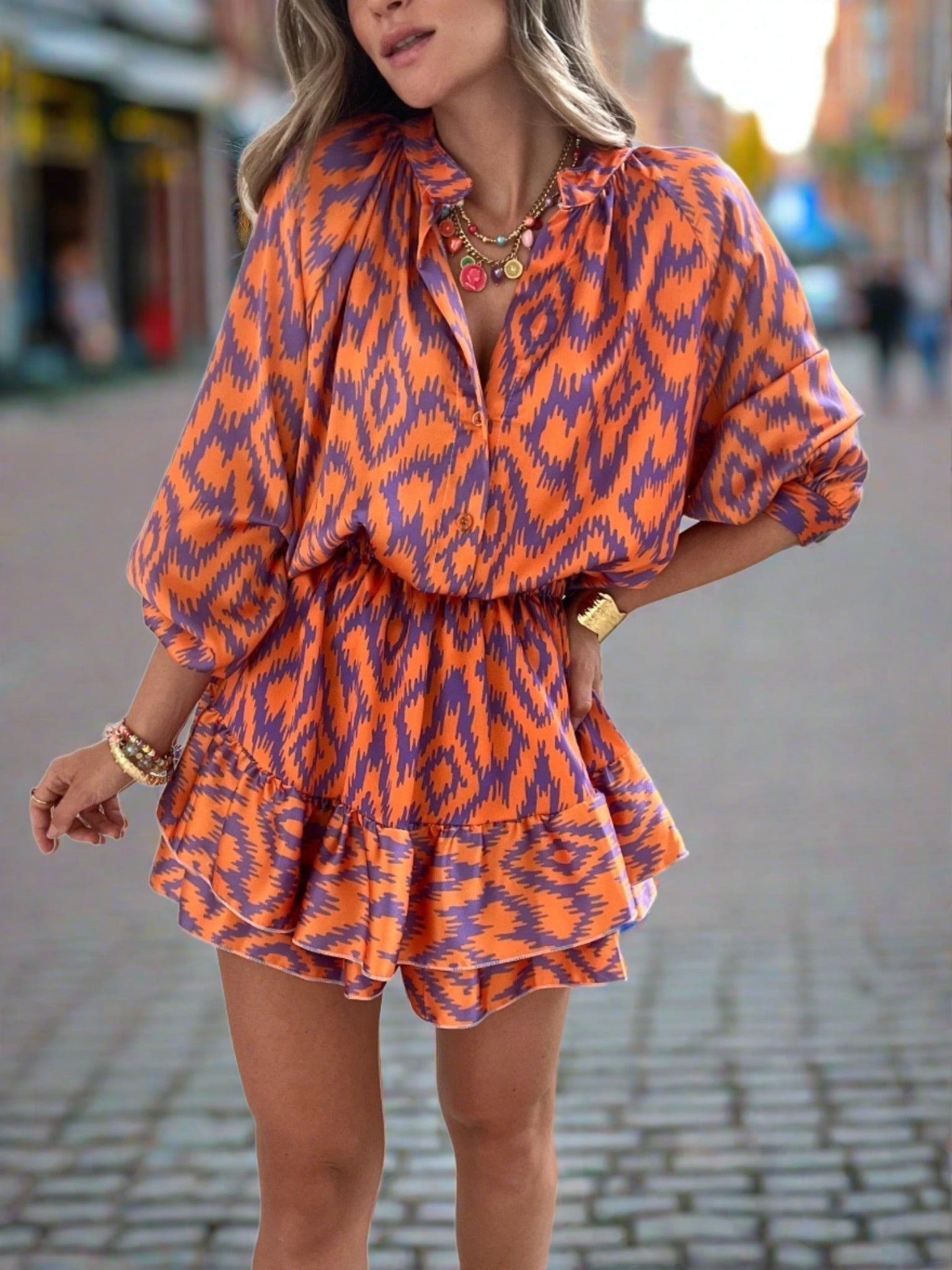 AVA – Modisches Midi-Sommerkleid aus Baumwolle