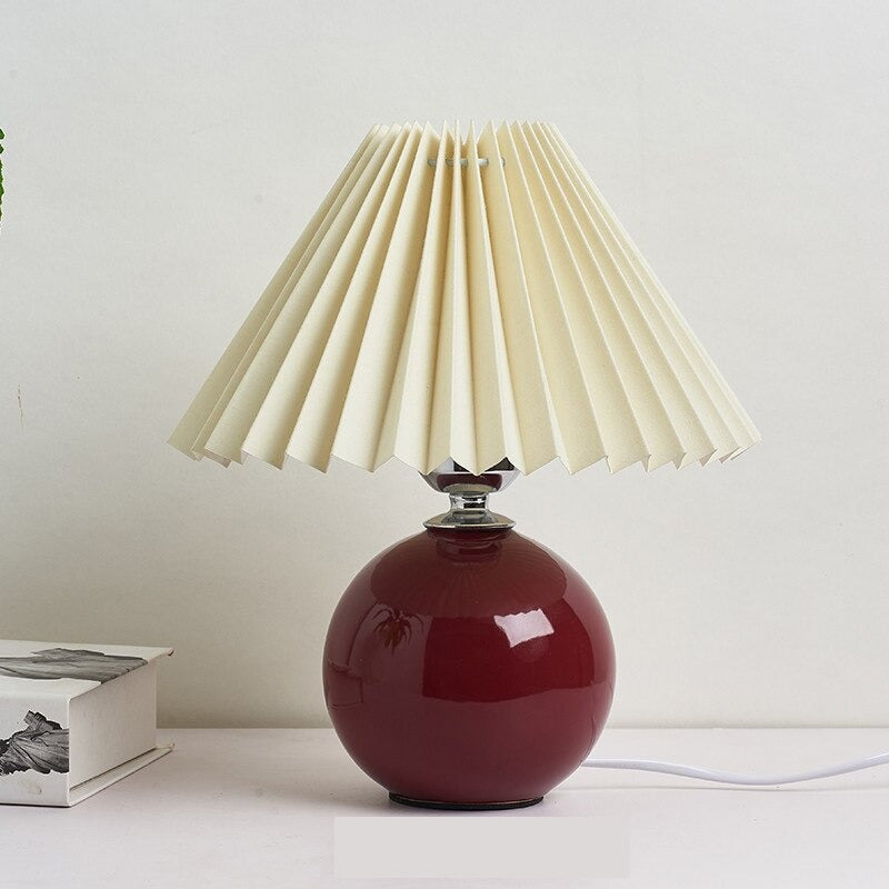 Vintage Keramik Nachtlampe mit Stoffschirm – Entspannendes Licht für jeden Raum, 15 Zoll hoch, Ideal für Nachttische und Wohnräume-1