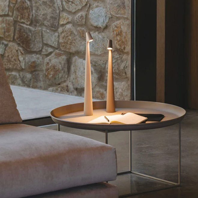 Drahtlose LED Tischlampe Dimmbar mit Touch-Funktion - Minimalistische Akku Tischleuchte aus Aluminium-3