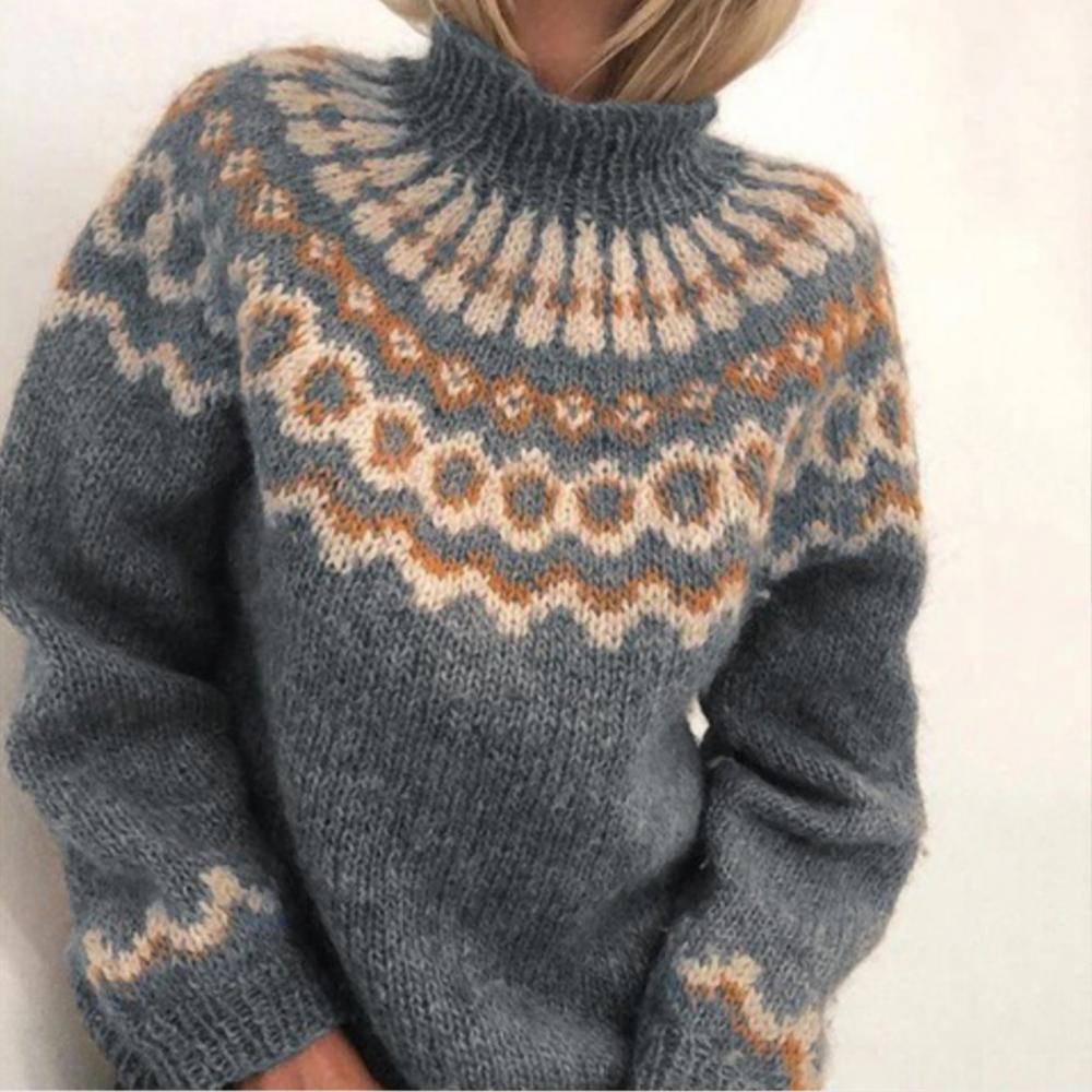 Cosy Moments Chris - Warmes Herbstpulli-Muster mit Kragen