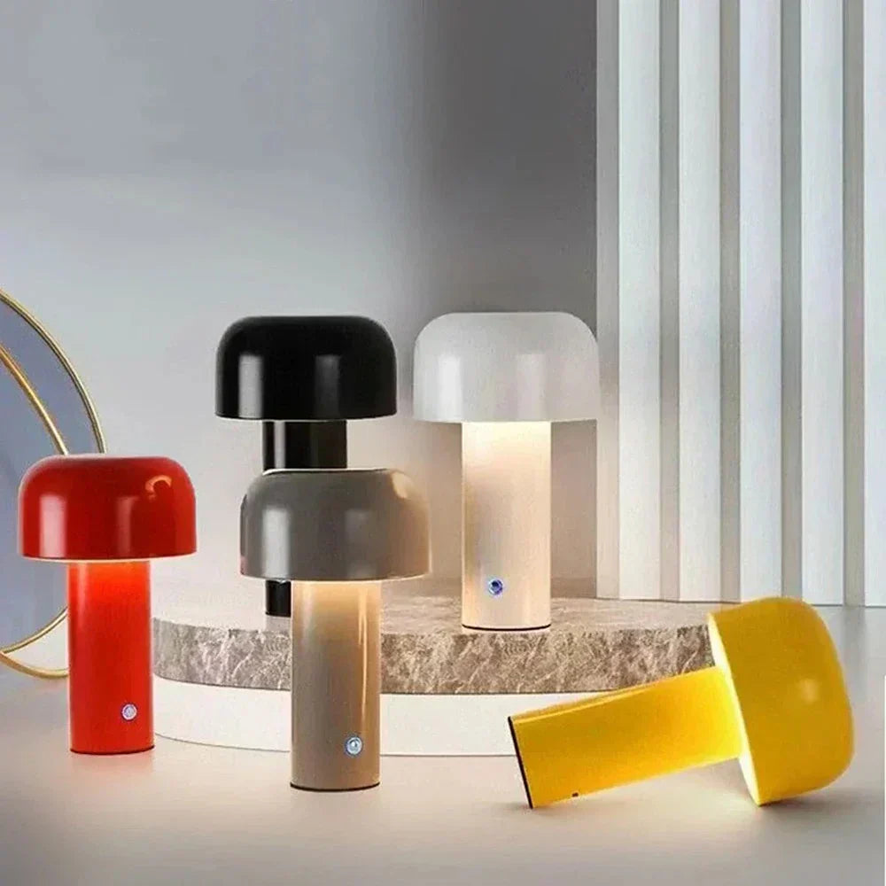 Wiederaufladbare Tischlampe ohne Kabel im Pilzdesign - Kabellose LED Tischleuchte für Zuhause und Büro-2