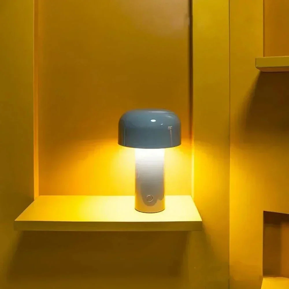 Wiederaufladbare Tischlampe ohne Kabel im Pilzdesign - Kabellose LED Tischleuchte für Zuhause und Büro-5
