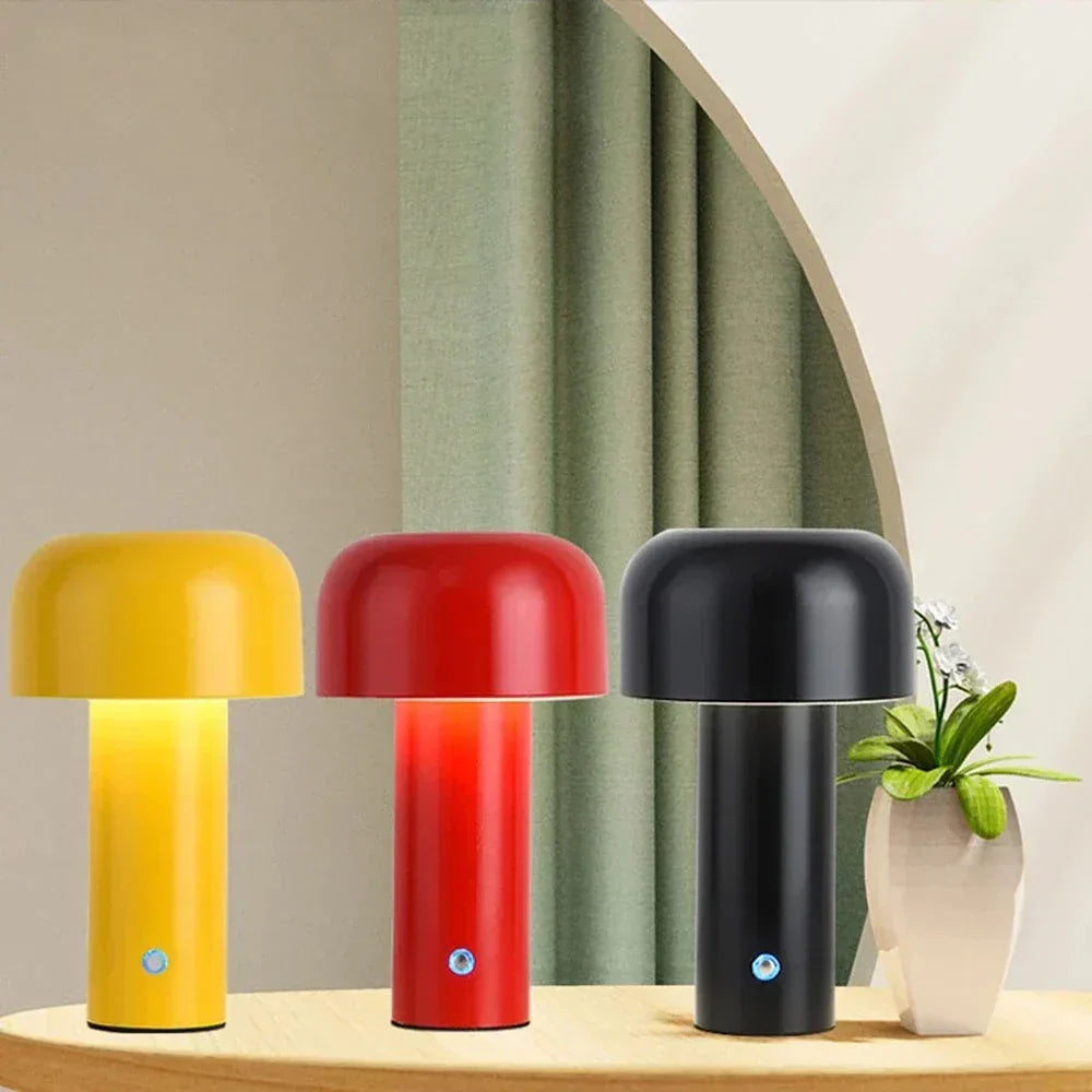 Wiederaufladbare Tischlampe ohne Kabel im Pilzdesign - Kabellose LED Tischleuchte für Zuhause und Büro-4