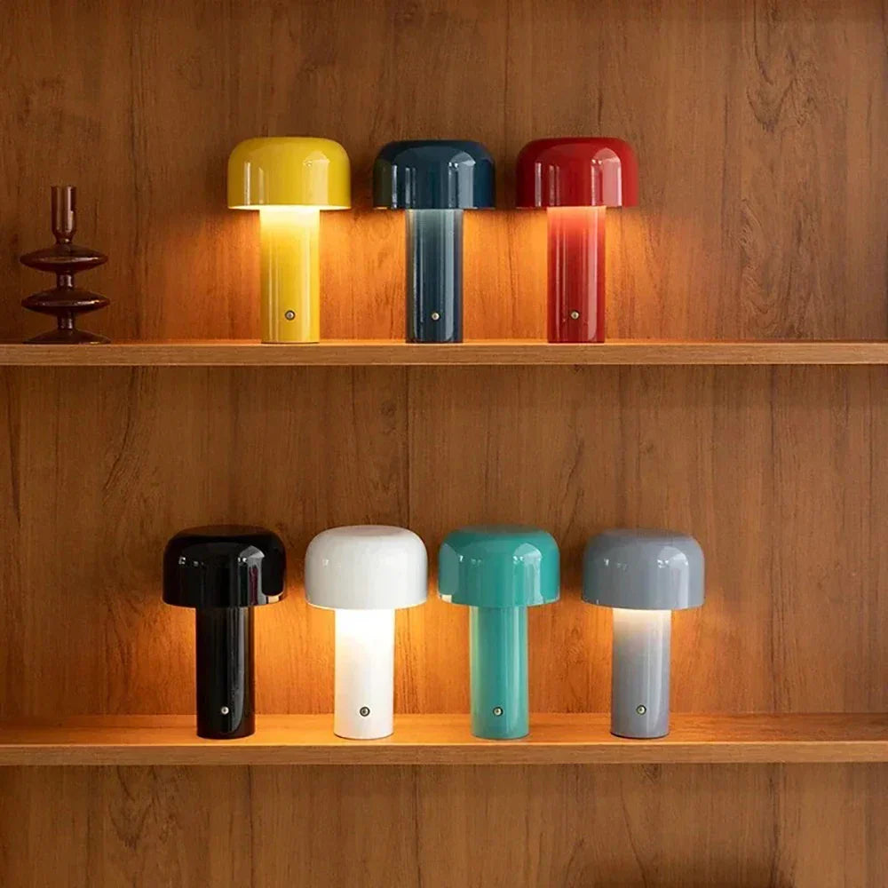 Wiederaufladbare Tischlampe ohne Kabel im Pilzdesign - Kabellose LED Tischleuchte für Zuhause und Büro-3