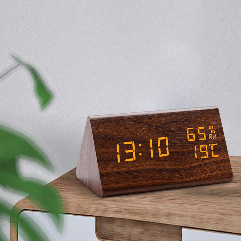Moderner Holz-Funkwecker Digital mit LED-Anzeige - Minimalistisches Design, Temperaturanzeige, zwei Größen verfügbar-2