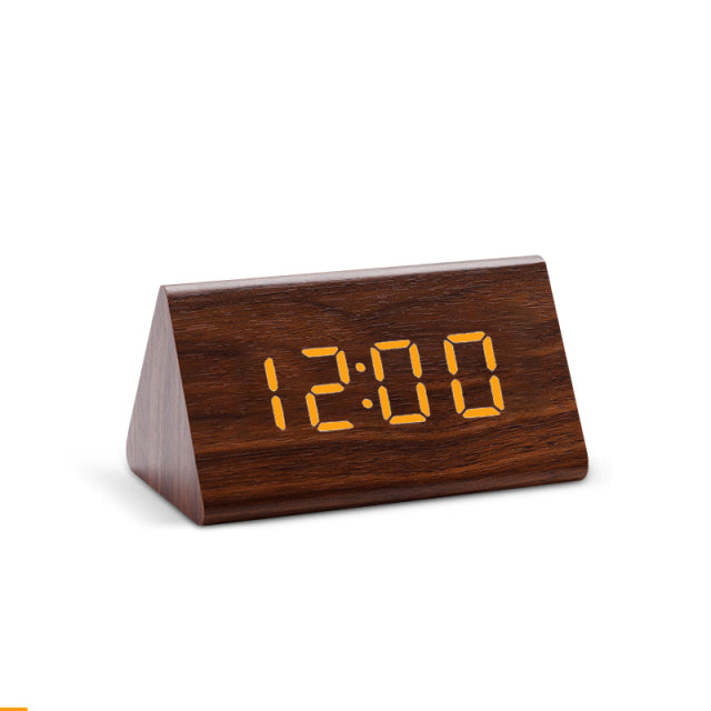 Moderner Holz-Funkwecker Digital mit LED-Anzeige - Minimalistisches Design, Temperaturanzeige, zwei Größen verfügbar-4