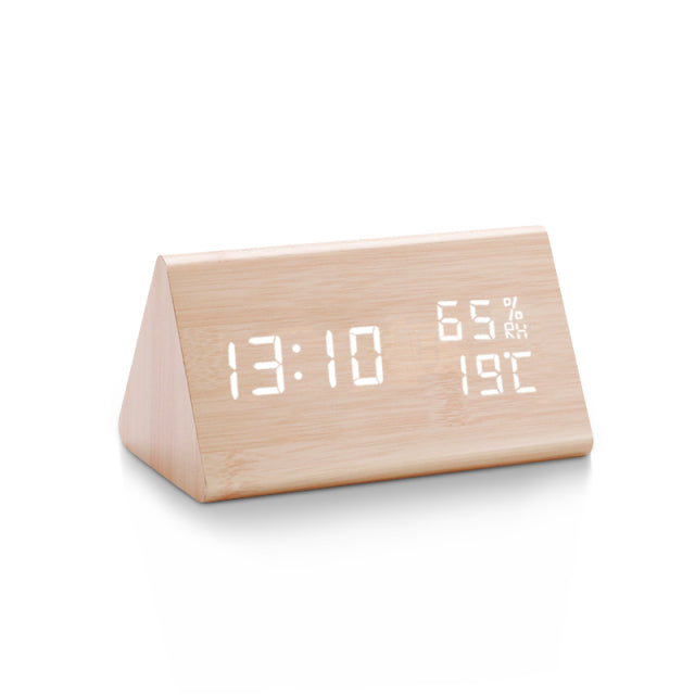 Variant image for Moderner Holz-Funkwecker Digital mit LED-Anzeige - Minimalistisches Design, Temperaturanzeige, zwei Größen verfügbar-8