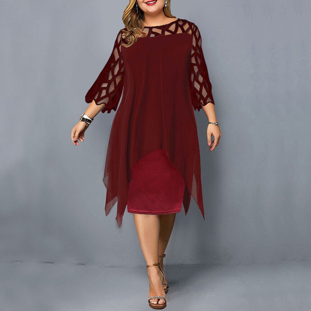 CURVY CHIC – Fließendes Midi-Kleid in Übergröße