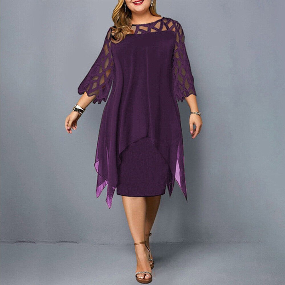 CURVY CHIC – Fließendes Midi-Kleid in Übergröße