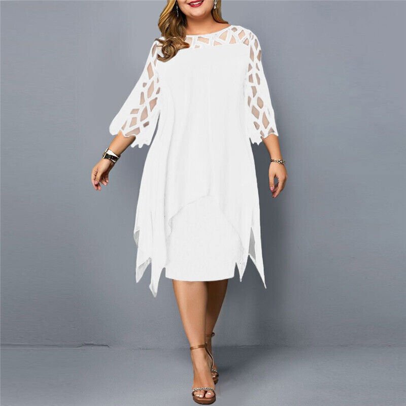 CURVY CHIC – Fließendes Midi-Kleid in Übergröße