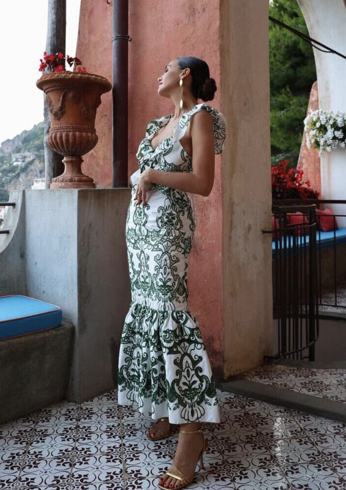 ELEGANT AFFAIR MAXIKLEID – Zeitloser Stil mit V-Ausschnitt