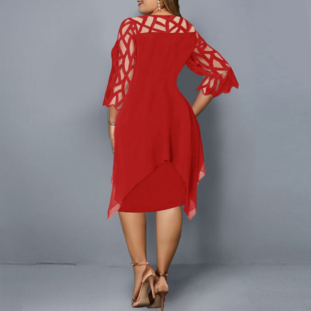 CURVY CHIC – Fließendes Midi-Kleid in Übergröße