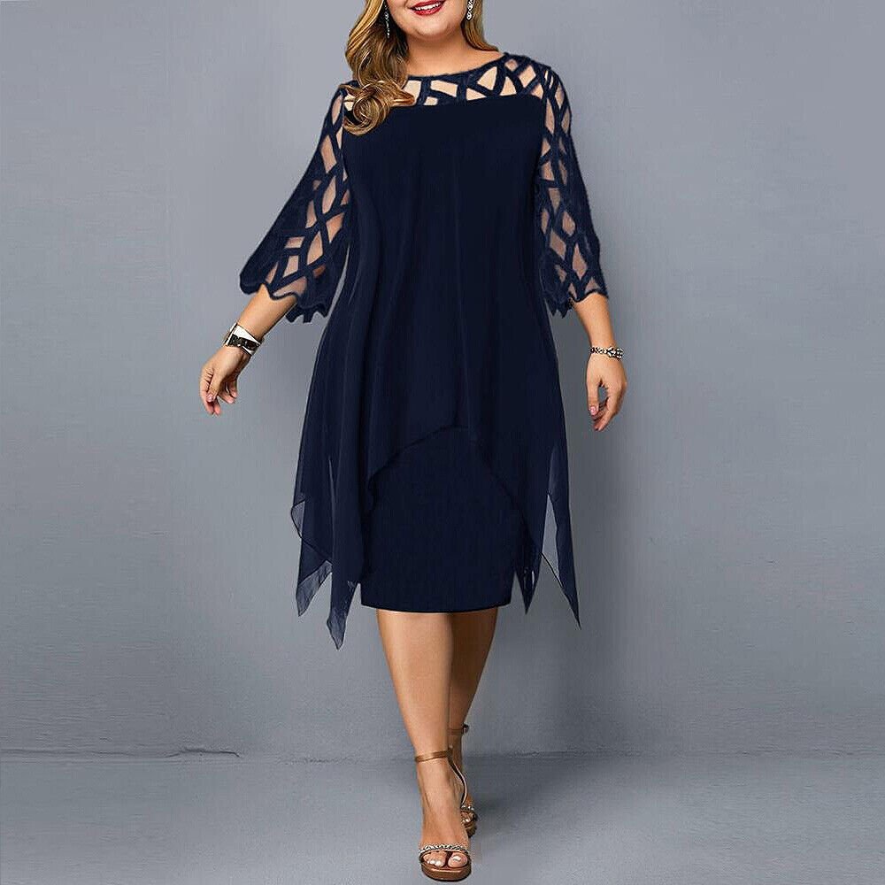 CURVY CHIC – Fließendes Midi-Kleid in Übergröße