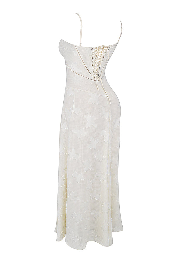 ELEGANT CHIC MAXIKLEID – Elegantes Kleid mit V-Ausschnitt und Flügelärmeln