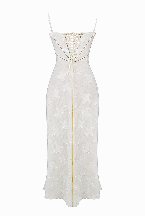 ELEGANT CHIC MAXIKLEID – Elegantes Kleid mit V-Ausschnitt und Flügelärmeln